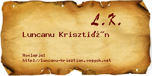 Luncanu Krisztián névjegykártya